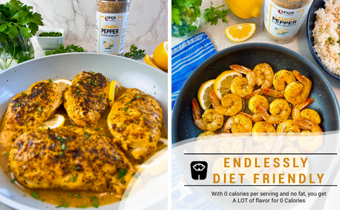Diet-friendly lemon pepper seasoning blend