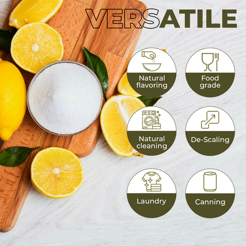 Versatility of the citric acid powder