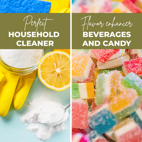 Citric acid for food and cleaning