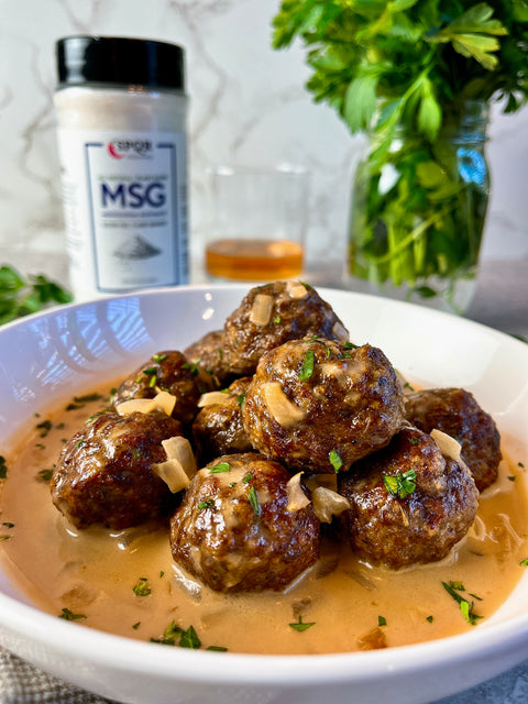 Meatballs with MSG accent seasoning