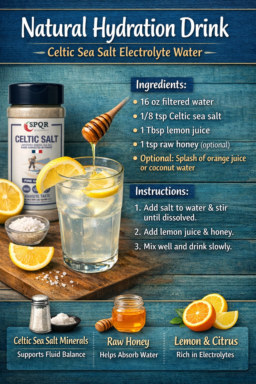 Natural Hydration Drink 💧 (Celtic Sea Salt Electrolyte Water ...
