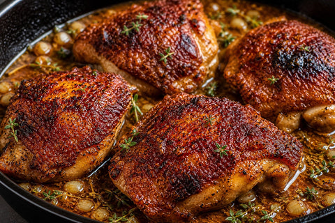 🔥 Smoked Paprika & Umami Butter Chicken with Crispy Skin