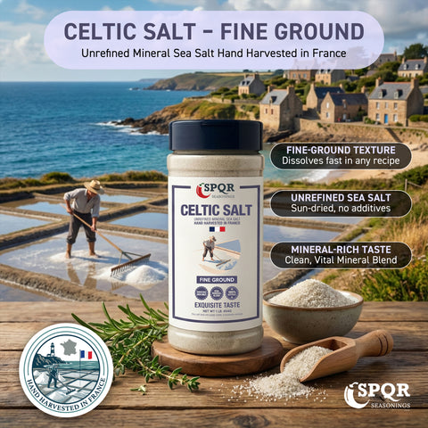 Celtic Salt Fine Ground Sea Salt Hand Harvested in France XL 1 lb. Bottle