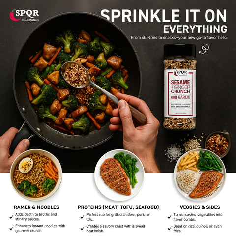 Sesame Ginger Crunch All Purpose Seasoning Blend With A Kick of Sweet Heat