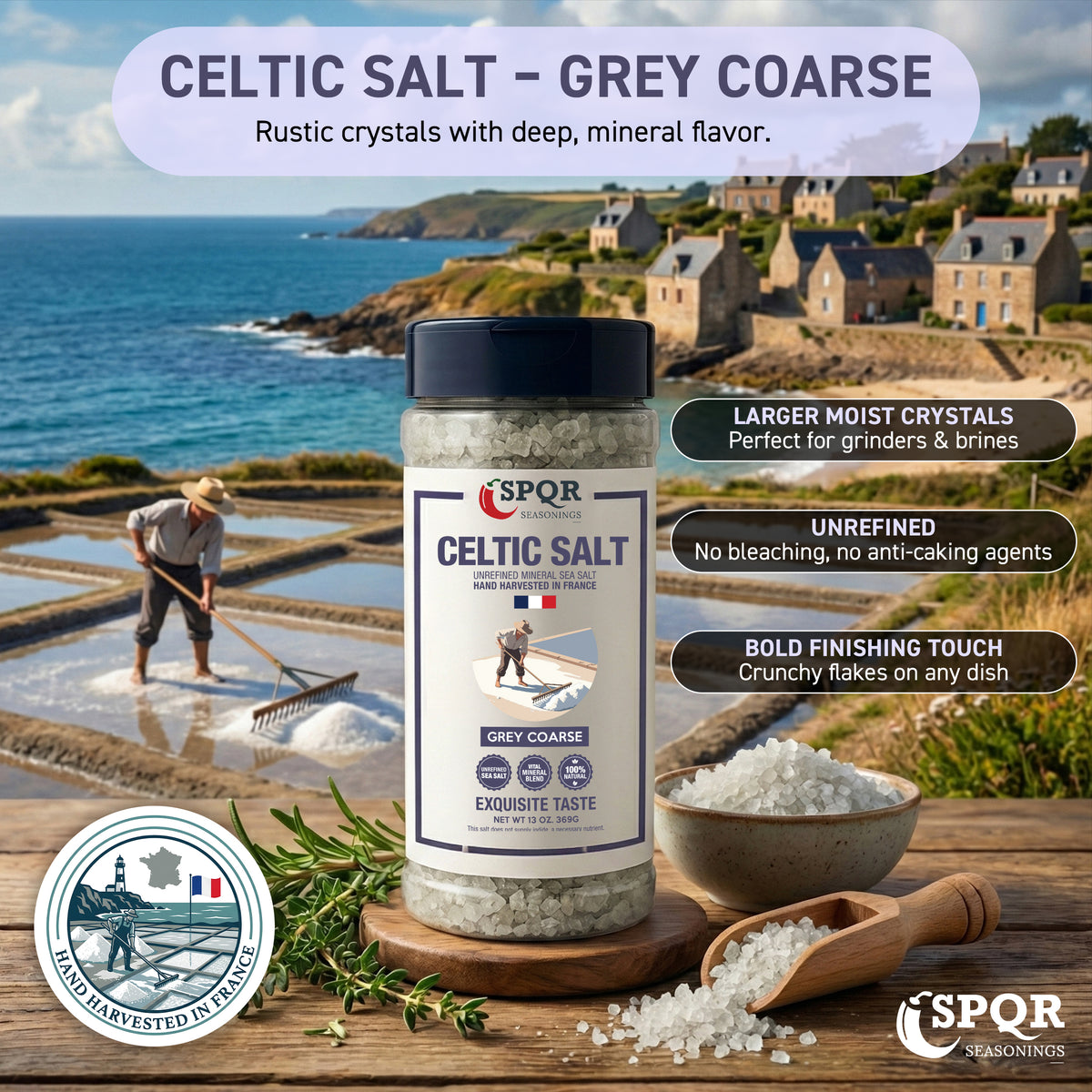 Celtic Salt (13oz) | Unrefined Grey Celtic Sea Salt for Cooking ...