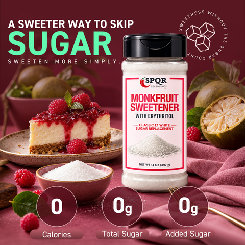 Monk Fruit Sweetener with Erythritol XL 14 oz. bottle by SPQR Seasonings