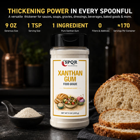 SPQR Seasonings Food-Grade Xanthan Gum Powder, Gluten-Free, Non-GMO, 9 oz