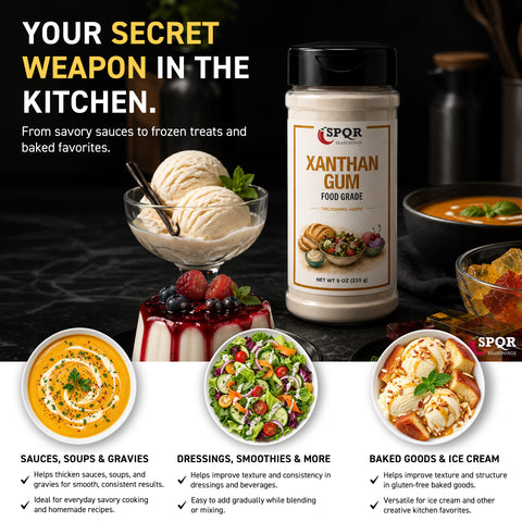 SPQR Seasonings Food-Grade Xanthan Gum Powder, Gluten-Free, Non-GMO, 9 oz